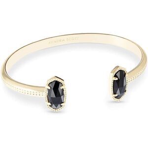 Kendra Scott Elton Gold Cuff Bracelet in Black Opaque Glass